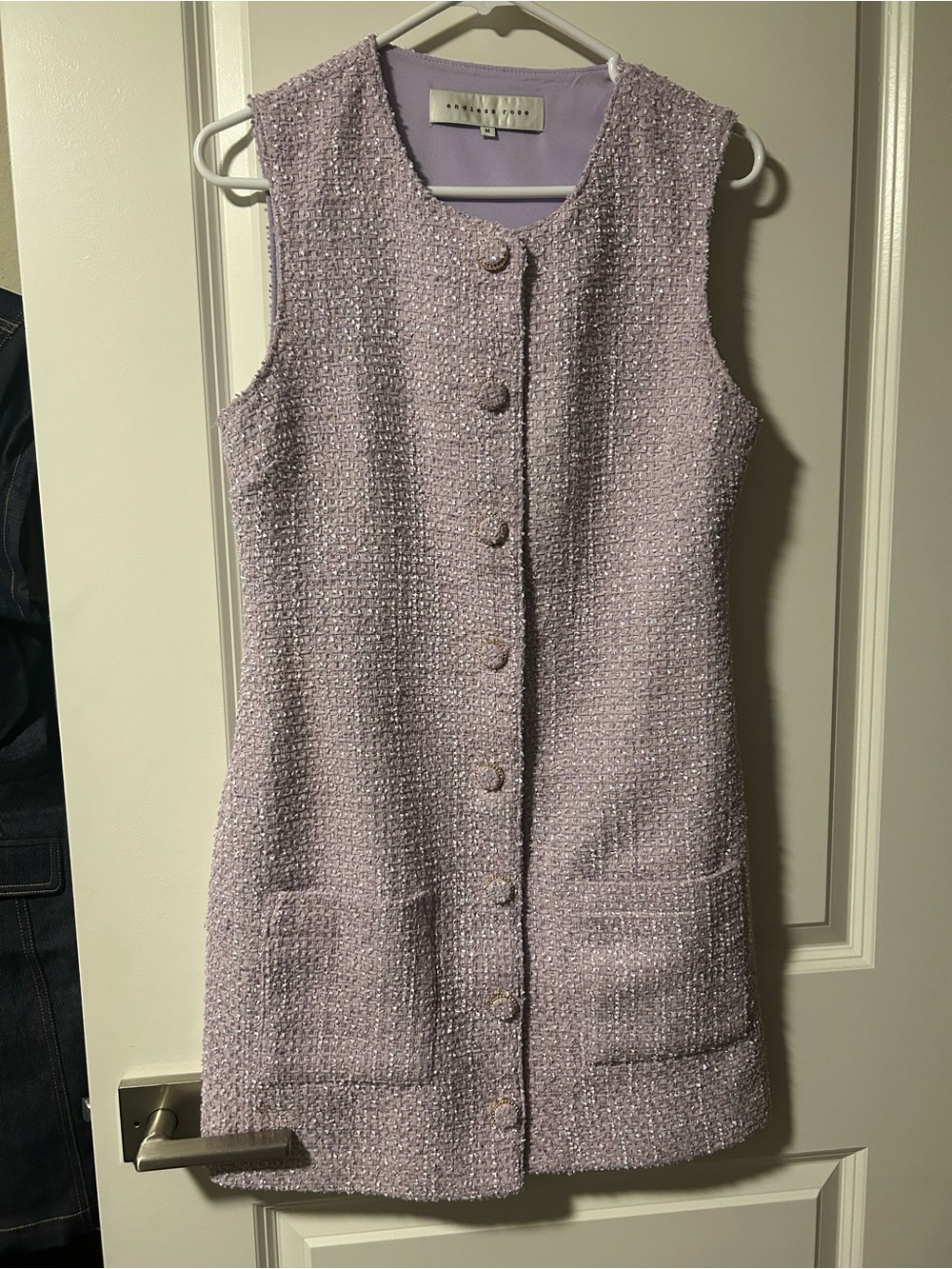 Endless Rose Lilac Tweed Mini Dress - Picture 2 of 6